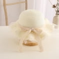 thumbnail image 1 of Girls Straw Sun Hat Cute Summer Wide Brim Sun Protection Beach Hat (White One Size), 1 of 4