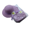thumbnail image 1 of Girls Straw Sun Hat and Purse Sets Kids Child Birthdays Easter Party Summer Beach Cap Travel Gift, 1 of 1