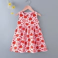 thumbnail image 1 of Girls Strawberry Print Sleeveless A-Line Summer Sundress Multicolor,Size 2-3 T, 1 of 7