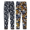 thumbnail image 1 of Girls Stretch Leggings Floral Printed Leggings Kids Footless Pants Thick Winter Leggings 2 Pack, 1 of 8