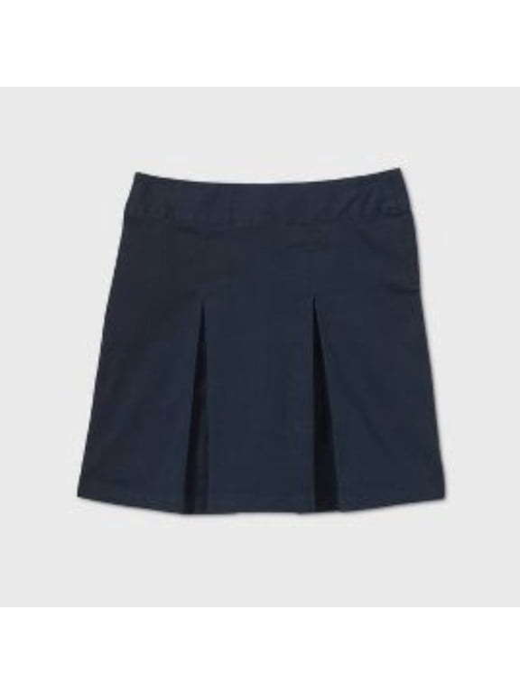 Girls' Stretch Uniform Pleated Twill Skorts - Cat Jack Navy, Size 16