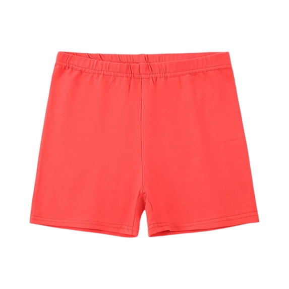 Girls Stretchy Cotton Bike Shorts Soft Breathable Fabric Elastic Waistband Above Knee Length Basic Bottoms