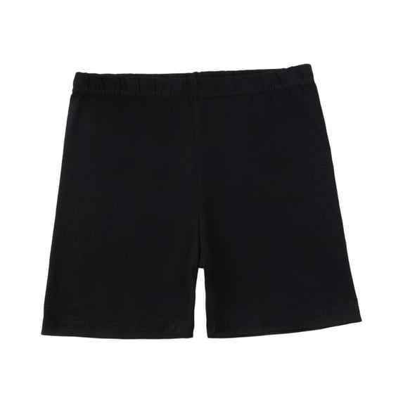 Girls Stretchy Cotton Bike Shorts Soft Breathable Fabric Elastic Waistband Above Knee Length Basic Bottoms