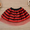 thumbnail image 1 of Girls Striped Printed Tulle Tutu Skirt Layered Fluffy Skirts for Halloween Party Kids Red, 1 of 5