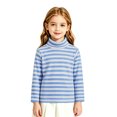 thumbnail image 1 of Girls Striped Turtleneck Shirt Kids Long Sleeve Mock Neck Layering Tee Fall Winter School Casual Top, 1 of 6