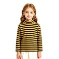 thumbnail image 1 of Girls Striped Turtleneck Shirt Kids Long Sleeve Mock Neck Layering Tee Fall Winter School Casual Top, 1 of 8