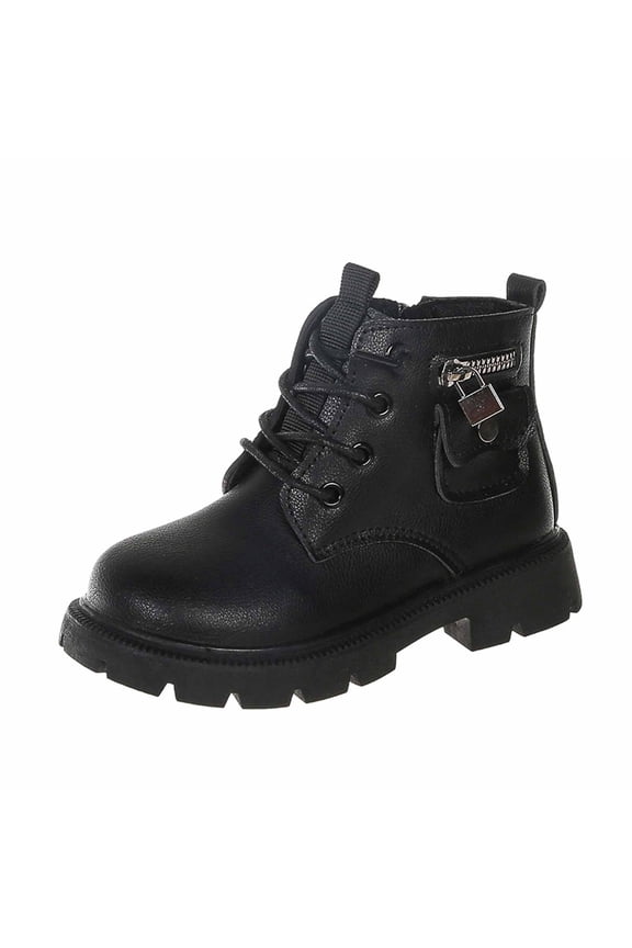 Girls Stylish Ankle Boots Classic British Style Soft Sole Short Booties Comfortable Durable Leather Footwear For Kids Everyday Adventures Toddler Youth Black