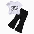 thumbnail image 1 of Girls Summer 2-Piece Outfit Set Bow-Embellished Short-Sleeve Top + Flared Pants 5-6 Years, 1 of 4