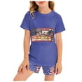 thumbnail image 1 of Girls Summer 2 Piece Outfits Kids Oversized T Shirts and Shorts Clothing Sets 5-14 Years Girls Summer Set 2-12 Years,5-6 Years, 1 of 7