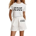 thumbnail image 1 of Girls Summer Activewear Set Tracksuit Jogging Suit 2-Piece Outfit Sports Top with Shorts Casual Clothes​ 3-4 Years #White, 1 of 4