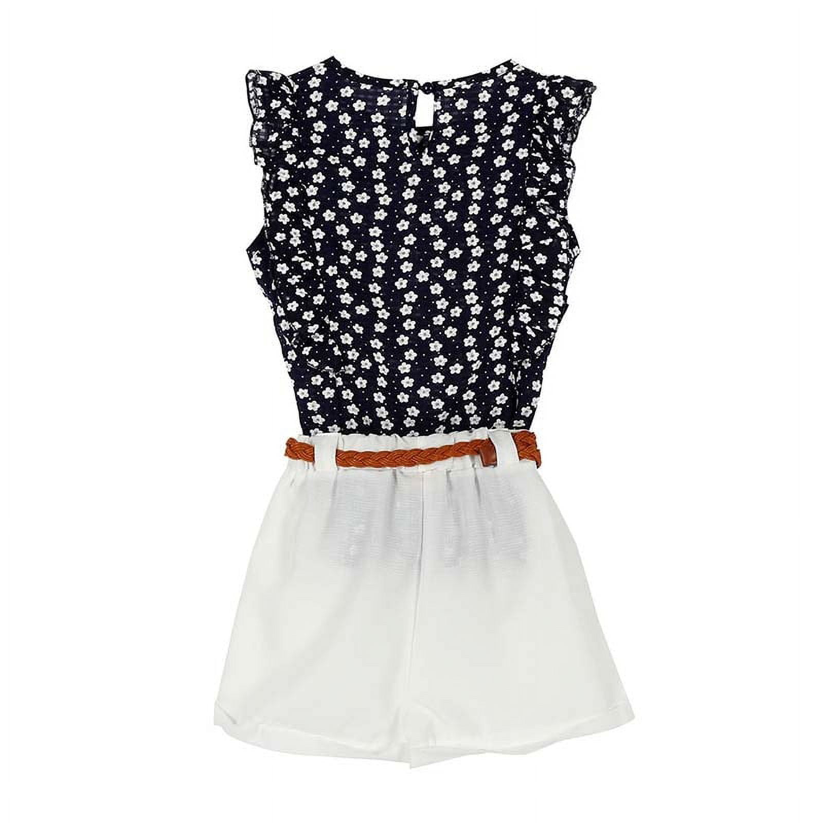 Girls Summer Casual Clothes Sets Children Sleeveless Print T-shirt + Short Pants Children Suits 6 Girl Clothing Set for Kids
