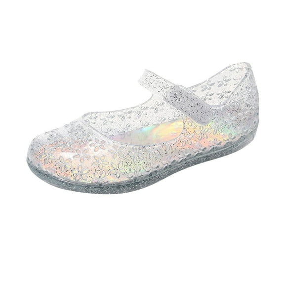 Girls' Summer Casual Jelly Dance Party Beach Princess Shoes White 2.5 Years-3 Years