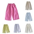 thumbnail image 1 of Girls Summer Casual Pants Straight Leg Lightweight Toddler Baby Carrot Style Trousers Girls 12-24 Months, 1 of 4