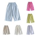 thumbnail image 1 of Girls Summer Casual Pants Straight Leg Lightweight Toddler Baby Carrot Style Trousers Girls 2-3 Years, 1 of 4