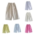 thumbnail image 1 of Girls Summer Casual Pants Straight Leg Lightweight Toddler Baby Carrot Style Trousers Girls 3-4 Years, 1 of 4