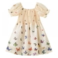 thumbnail image 1 of Girls Summer Casual Tunic Dresses, Uccdo Toddler Girls Short Sleeve Butterfly Printed Princess Dress, Tutu Skirts School Party Dress Beach Sundresses For 1-7T Little Girls, 1 of 5