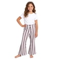 thumbnail image 1 of Girls Summer Casual Vertical Bottom Pants Flared Wide Leg Trousers Kids Breathable Lightweight Clothes, 1 of 9