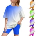 thumbnail image 1 of Girls Summer Clothes, Crewneck Oversized T-Shirt Top + Biker Shorts 2pcs Summer Outfits, 1 of 9