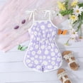 thumbnail image 1 of Girls Summer Clothes Floral Romper Tie-Up Strap Jumpsuit Kids Summer Sling Playsuits Purple 18-24Month, 1 of 7