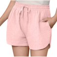 thumbnail image 1 of Girls Summer Cotton Linen Shorts Casual Kids Wide Leg Comfy Boho High Waisted Pull On Drawstring Shorts with Pockets 5-16 Years, 1 of 5