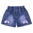 thumbnail image 1 of Girls Summer Denim Shorts Bowknot Decor Casual Pull-On Short Jeans Elastic Waist Cute Toddler Shorts 4T, 1 of 4