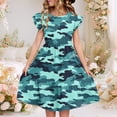 thumbnail image 1 of Girls' Summer Double Layer Ruffle Sleeve Casual Dress for Ages 5-14 Years, 1 of 8