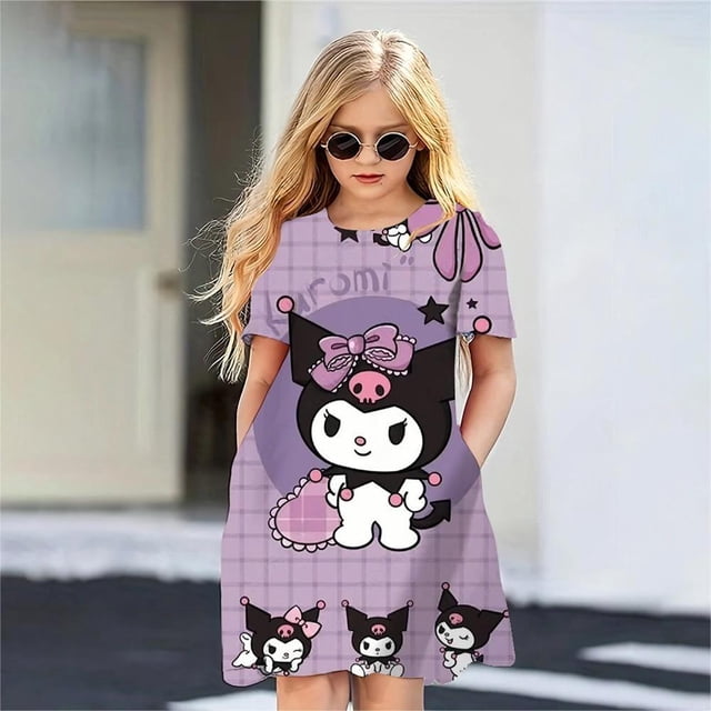 Girls Summer Dress Fashion Cartoon Cute 3D Printed Women Dresses Girls