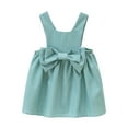 thumbnail image 1 of Girls Summer Dress Size 2 Years-3 Years Sleeveless Solid Bowknot Suspender Skirt Princess Dress Outfit Maxi Dress, 1 of 3