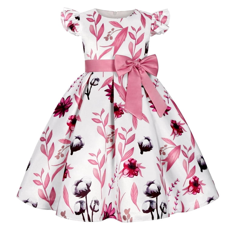 Girls Summer Dress Size 3 Years-4 Years Spring Summer Print Ruffle  Sleeveles Wednesday Gifts Party Princess Dress Maxi Dress - Walmart.com