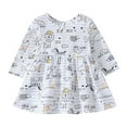 thumbnail image 1 of Girls Summer Dress Size 4 Years-5 Years Long Sleeve Print Dress Casual Dresses Spring Fall Graphic Dress, 1 of 8