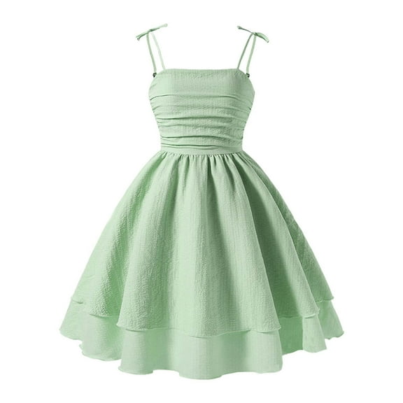 Girls Summer Dress Sleeveless Strappy Casual For Kids Age 8 12 Elastic Comfortable Outdoor Play Outfit