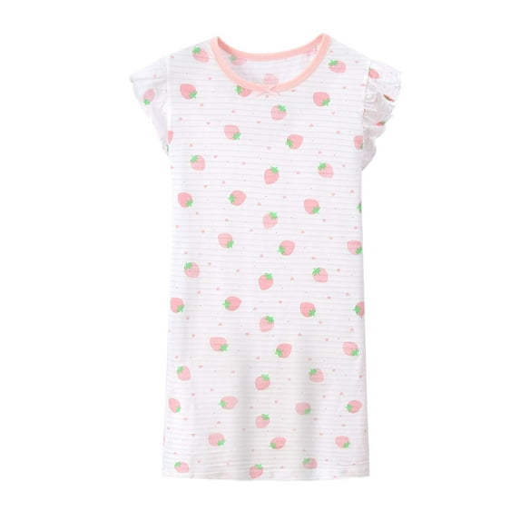 Girls' Summer Dress Summer Soft Toddler Soft Short Sleeve Cutedresses for Toddler Clothes 3-14 Years