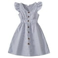 thumbnail image 1 of Girls Summer Dresses Casual Sundress Elegant New Flying Sleeve Striped Shirt Cute Dresses For Girls Navy Size 7-8 Years, 1 of 9