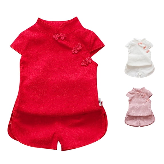 Girls Summer Flower Cheongsam Kid Qipao Children Dress Skirt Tang Suit Cute Toddler Chinese Traditional Outfit