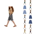 thumbnail image 1 of Girls Summer High Waist Wide Leg Cropped Pants With Pockets Casual Comfortable Like Design, 1 of 4
