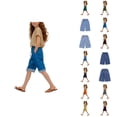 thumbnail image 1 of Girls Summer High Waist Wide Leg Cropped Pants With Pockets Casual Comfortable Like Design, 1 of 4