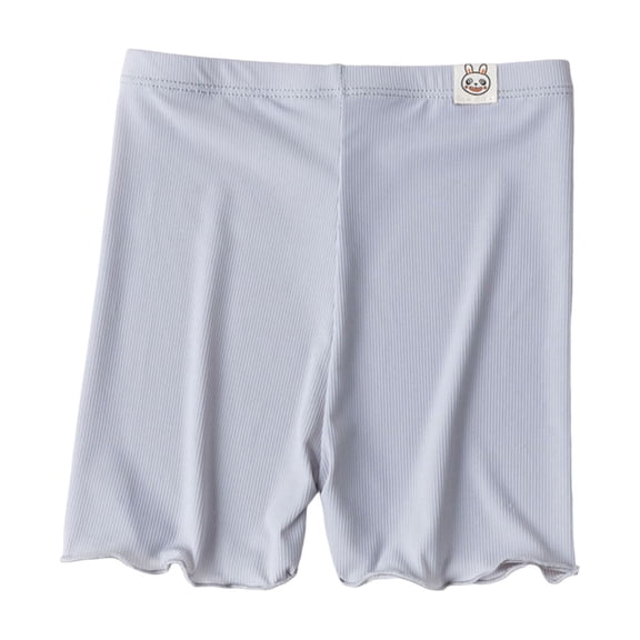 Girls Summer Ice Silk Short Leggings Casual Stretch Elastic Waist Short Safty Pants Kids Comfy Solid Color Slim Shorts 2-13 Years