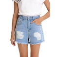 thumbnail image 1 of Girls' Denim Shorts Collection – Bow Embroidered / Distressed Ripped / Allover Bow Print High Waisted Denim Shorts for Kids Summer Casual Wear, 1 of 8