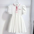thumbnail image 1 of Girls' Summer New Short Sleeved Doll Neck Cute Princess Dress Round Neck Princess Bow Skirt Dresses For Girl Sundresses For Girl, 1 of 7
