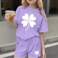 thumbnail image 1 of Girls Summer Outfits 2 Piece Set Printed Round Neck Short Sleeve Blouses and Shorts Set Casual Summer Clothing Sets Kids Clothing Set 4-15 Years, 1 of 6