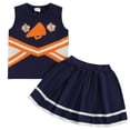 thumbnail image 1 of Girls Summer Outfits 7-8 Toddler Baby Girl Cheerleader Outfit Cheer Sleeveless V-Neck Tank Tops Mini Skirt Set Cheerleading Baby Clothes, 1 of 7