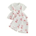 thumbnail image 1 of Girls Summer Outfits Romper Shorts Set Floral Summer Outfits 3 Months Cute Baby Clothes Girls Summer Set 1-4 Years,12-18 Months, 1 of 3