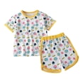 thumbnail image 1 of Girls Summer Outfits Toddler Baby Girls Short Sets 2 Piece Clothing Set Flutter Sleeve Shirt and Short 2-7 Years Girls Summer Set 1-8 Years,12-18 Months, 1 of 3
