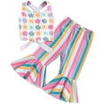 thumbnail image 1 of Girls Summer Outfits Toddler Baby Girls Short Sets 2 Piece Clothing Set Flutter Sleeve Shirt and Short 2-7 Years Girls Summer Set 1-5 Years,3-4 Years, 1 of 6