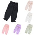 thumbnail image 1 of Girls Summer Pants Toddler Casual Wide Leg Loose Fit Breathable Lightweight Comfortable Beach School Party Outfit Basic Solid Athletic Leggings Girl Floral Pants for 12 Month Girl Sweatpants for Kids, 1 of 4