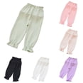 thumbnail image 1 of Girls Summer Pants Toddler Casual Wide Leg Loose Fit Breathable Lightweight Comfortable Beach School Party Outfit Basic Solid Athletic Leggings Girl Floral Pants for 12 Month Girl Sweatpants for Kids, 1 of 4
