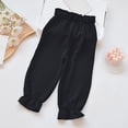 thumbnail image 1 of Girls Summer Pants for Toddlers - Casual Wide Leg Lightweight Breathable Kids Pants for Everyday Play Beach School Party and Outings, 3-4 Years, Black, 1 of 3