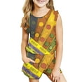 thumbnail image 1 of Girls Summer Short Set Clearance Fashion Ethnic Style Print Girls' Casual Sleeveless Ruffle Vests Pockets Short Sets Casual Baby Clothing Set For Girls, 1 of 7