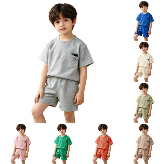 Girls Summer Short Sleeve Knit Outfit Two Piece Casual Sporty Tracksuit for Toddler Kids Lightweight Breathable Fashion Ensemble Girls Sweat Outfits 9-10 Years