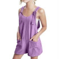 Girls Summer Short Sleeve Romper Jumpsuit Casual Play Outfit Soft Comfortable Breathable Blend Toddler Kids Clothes